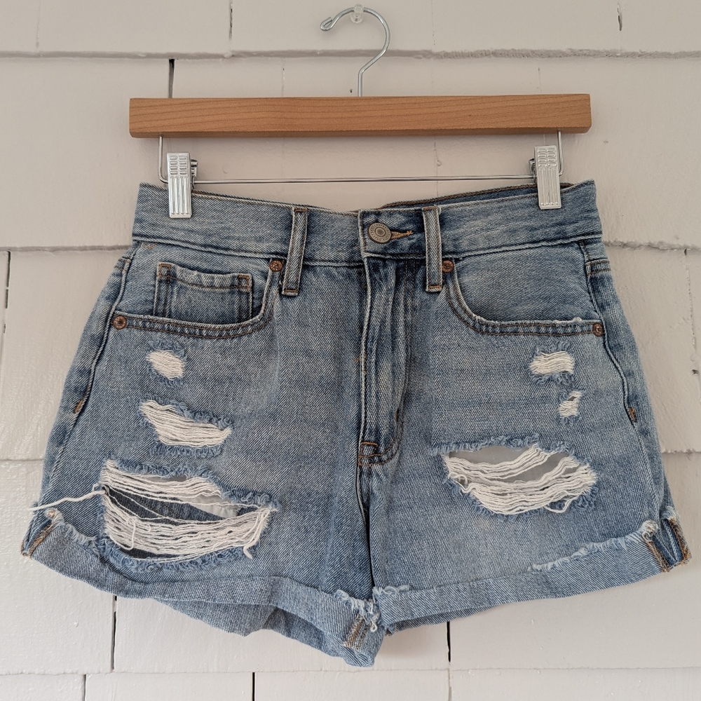 Aeropostale Distressed Denim Mom Shorts Size 2